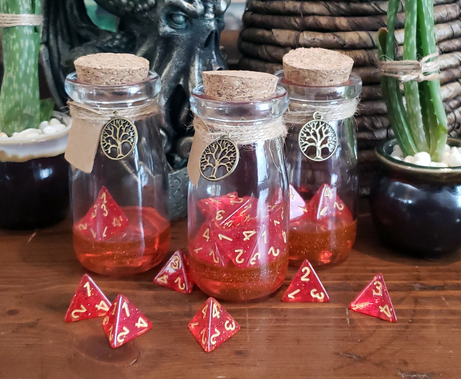 Healing Potion Dice Roller DnD Health HP Die Shaker D4 Red Etsy