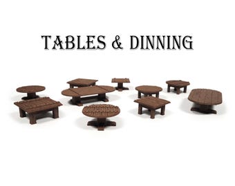 Herberg- en tavernetafels 10-delig - 28/32 mm verspreid terrein