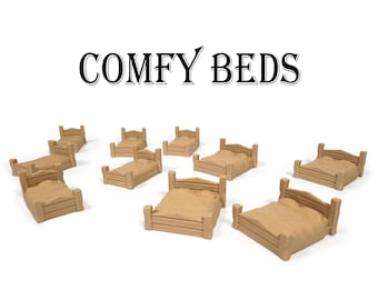 Inn & Tavern Bed Set – 10 Piece Miniature Furniture Terrain