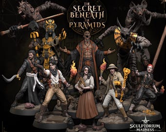 Secret Beneath the Pyramids – Egyptian Eldritch Horror 32mm Miniatures