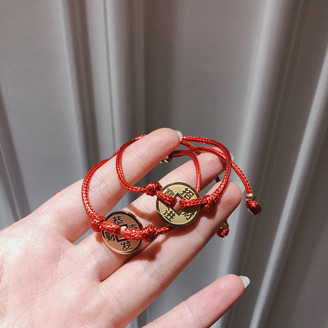 Red String Bracelet with CoinTraditional Style protection Etsy