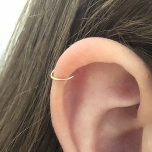 Helix Hoop, Helix Ring, Tragus Hoop, Hugger Earrings, Gold Helix Hoops, Gold Huggies