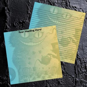 Grinning Cat Pouring Tea Sticky Notes - 2 Sizes - Lined or Unlined - Customizable - 50 Sheets