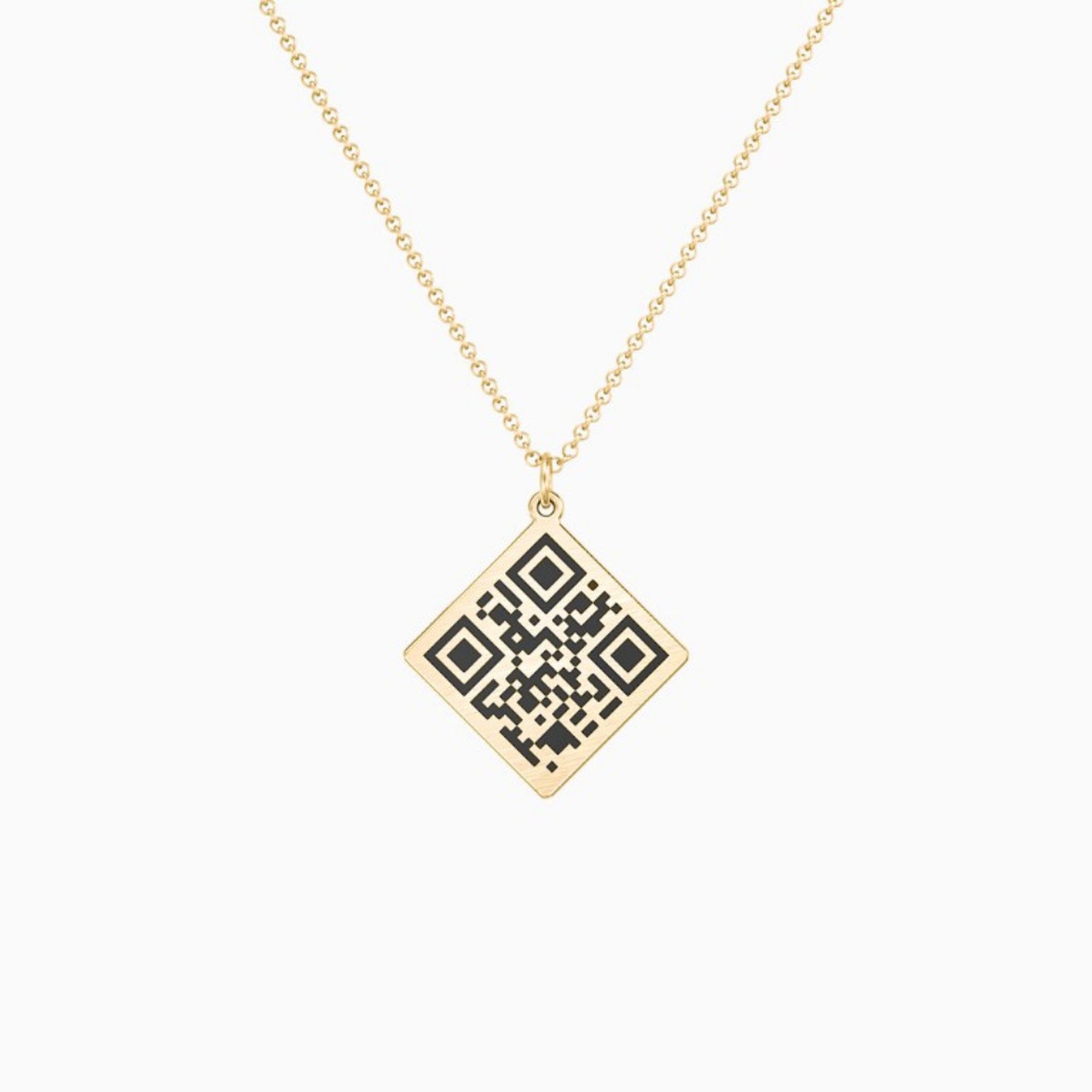 Unisex Personalised QR Code Necklace Silver Voice Message Etsy