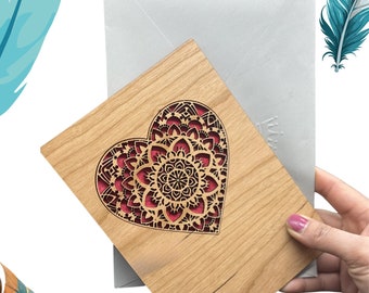 Heartwood Expressions: Personalized Wooden Card for Valentine's Day, Weddings, and 1st Anniversary – Thoughtful Gift for Your Boyfriend