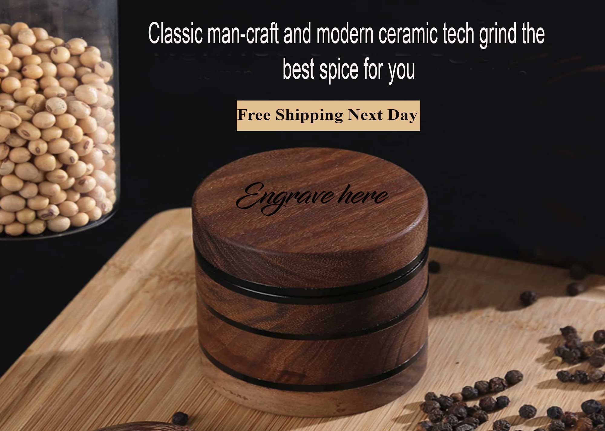 Tree of Life Carved Wooden Herb Grinder – www.