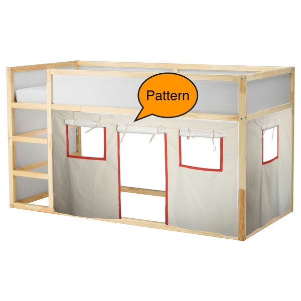 Orange Bed Playhouse Pattern / Kura bed playhouse pattern / Bed curtain pattern