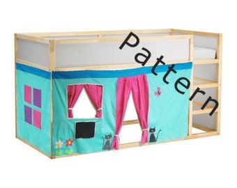 Puppet Theatre Bed Playhouse Pattern / Kura bed playhouse pattern / Bed curtain pattern