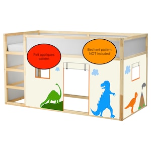 Dinosaur Bed Playhouse Pattern / Kura bed playhouse pattern / Bed curtain pattern