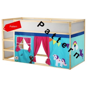 Unicorn Bed Playhouse Pattern / Kura bed playhouse pattern / Bed curtain pattern