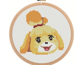 Łatwy wzór haftu krzyżykowego Animal Crossing Isabelle New Horizon, haft krzyżykowy PDF dla początkujących Tom Nook, natychmiastowe pobieranie pliku PDF