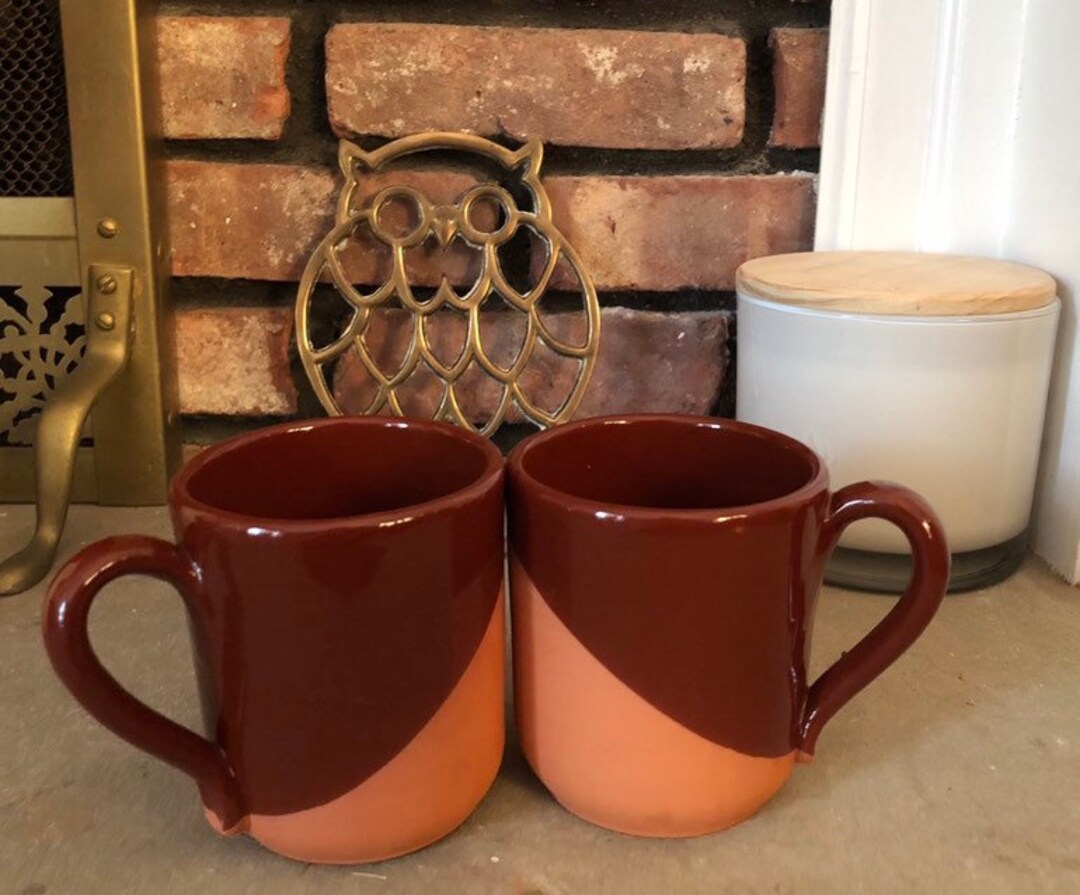 2x Rustic Drinking Tea Cup, Lead Free Mug Handmade Cup, Gift for Coffee