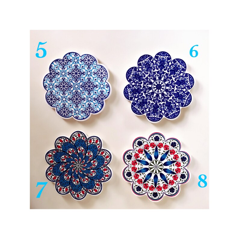 Blue Trivet Set For Hot Dishes Ceramic Tile Trivet Hot Pot Etsy