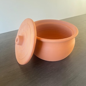 Earthenware Cooking Pot, Handmade Clay Casserole Crock Pot, Eco Friendly Healty , Lead Free Terracotta Pottery Cookware, Stovetop Mud Pot.
