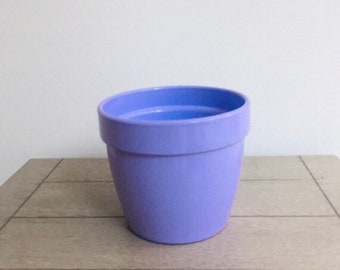 2x Purple Planter pot, Eco friendly Flower Pot, Earthenware Tabletop Plant Container, 5.5 inch Plant Pot. Lavender Pot, Gift for Mom.