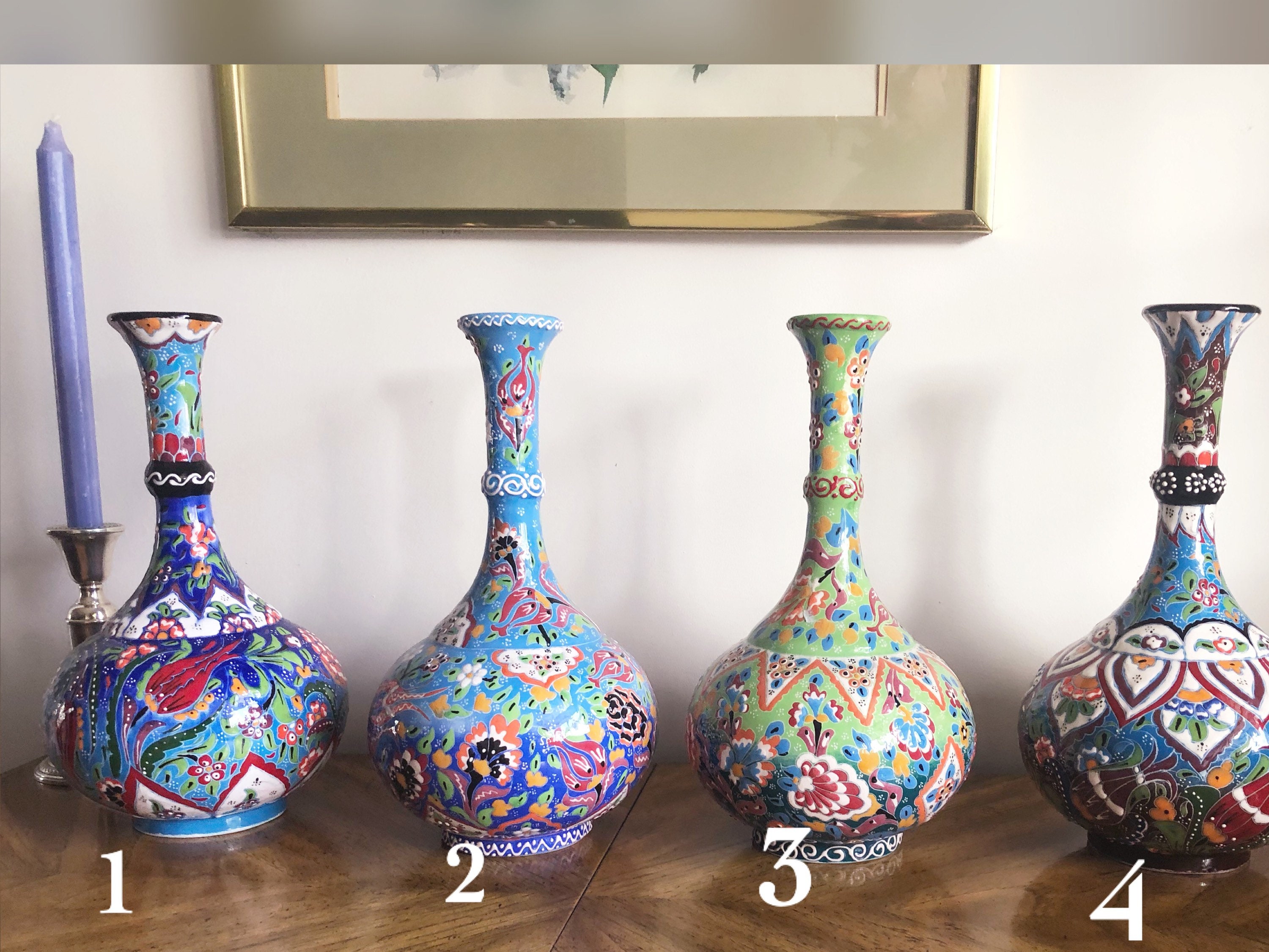 Large Bud Ceramic Vase Skinny Long Neck Flower Vase Turkish Etsy