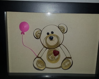 paper quilling teddy bear