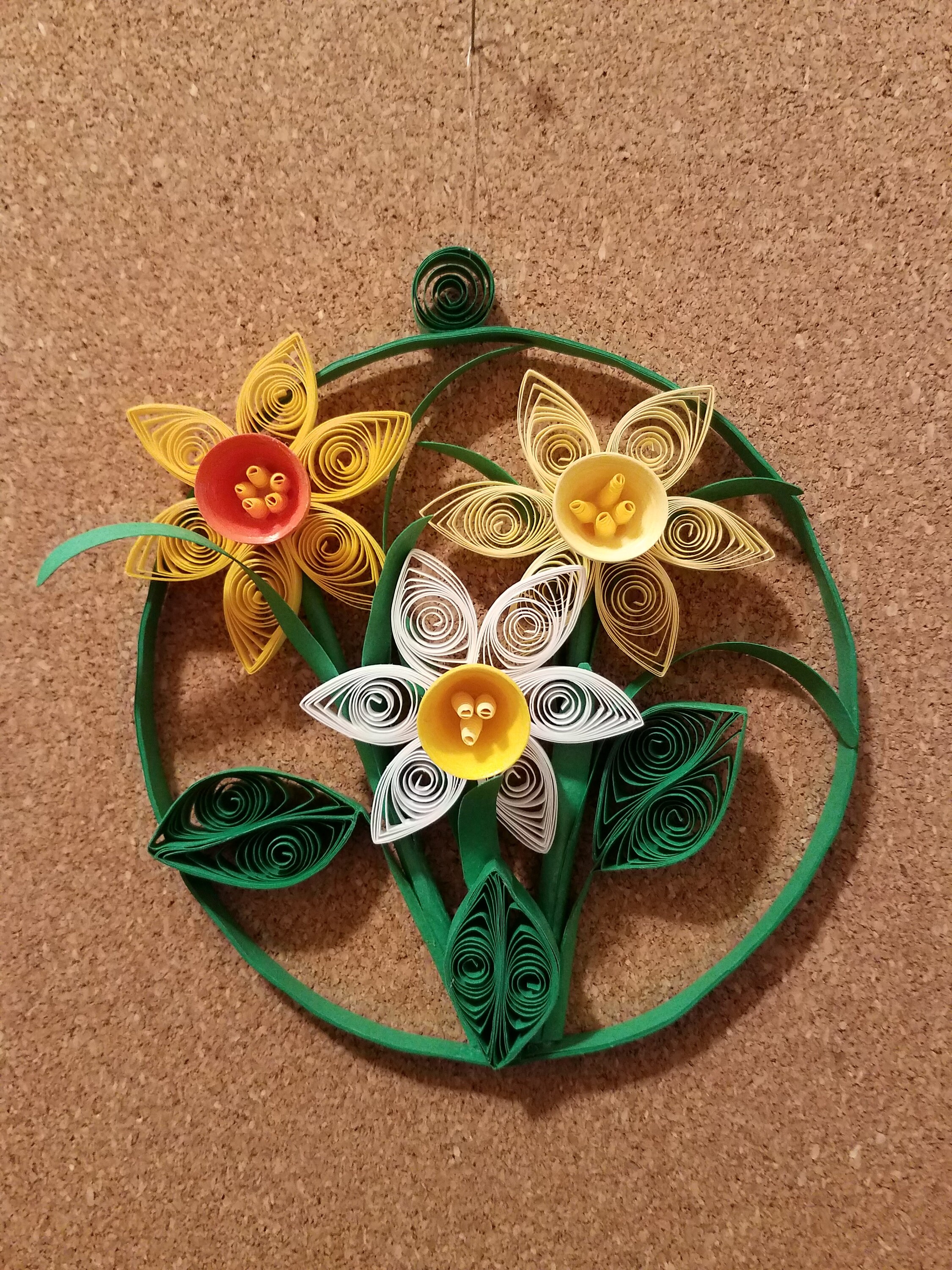 Quilled Daffodils in Round Desing Etsy