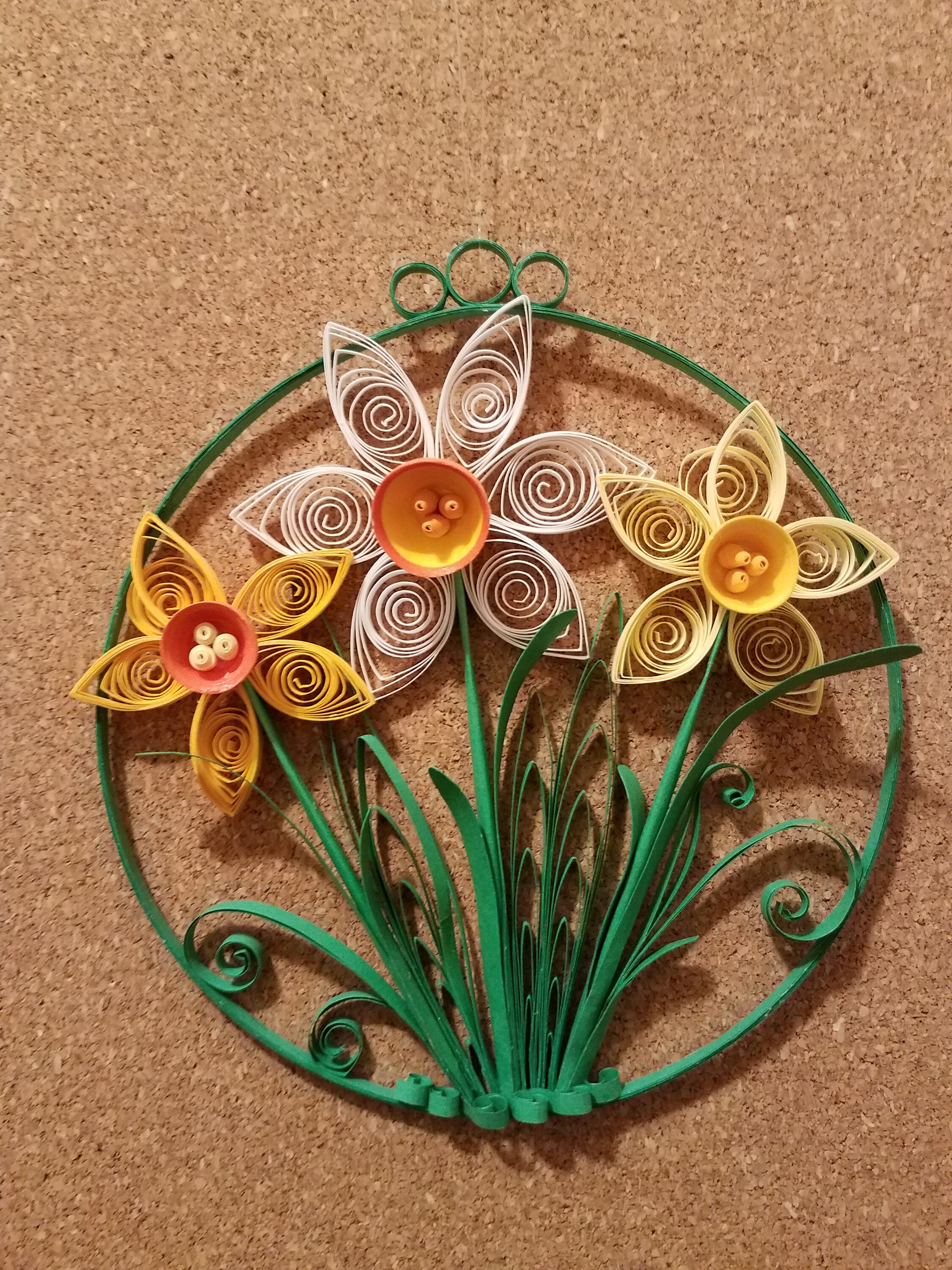 Quilled Daffodils in Round Design Etsy Australia