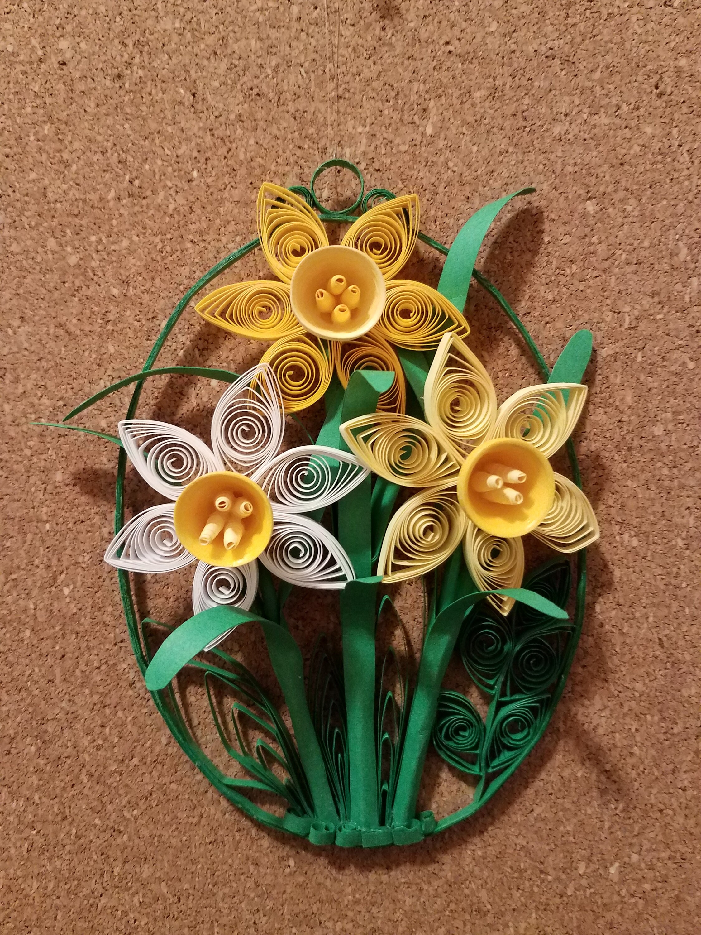 Quilled Daffodils in Oval Design Etsy