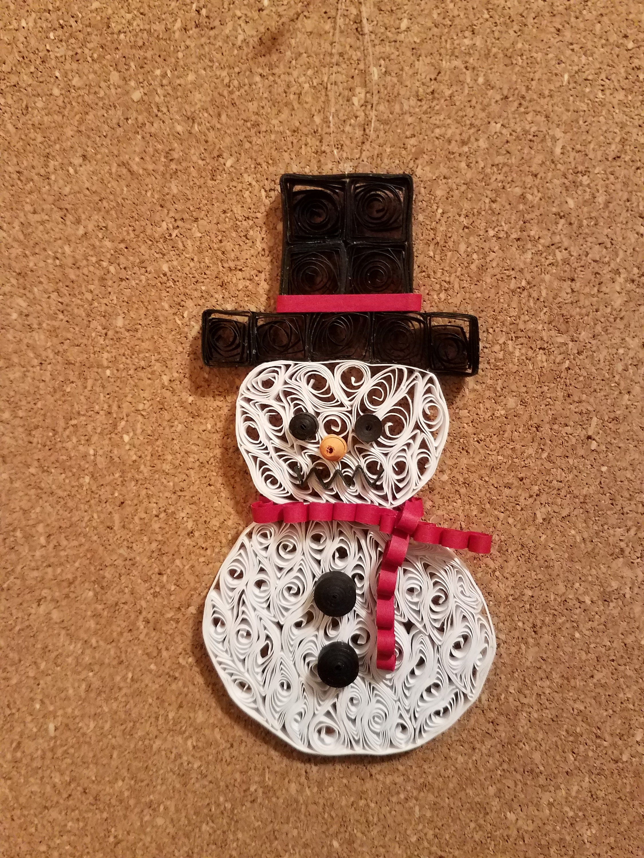Quilled snowman ornament Etsy