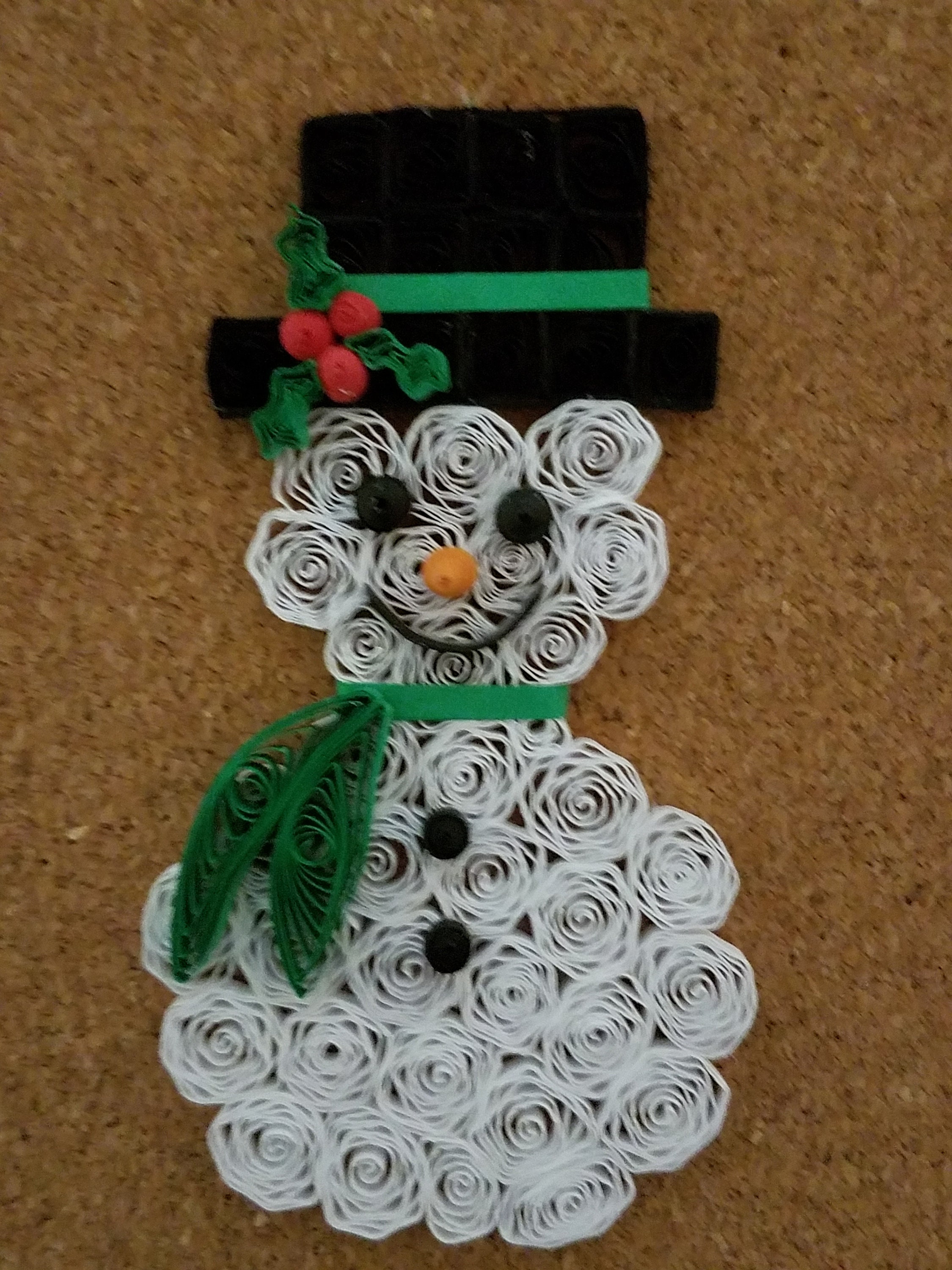Quilled Snowman W/green Scarf - Etsy