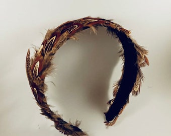 handmade feather headband