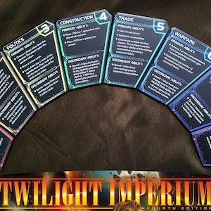 Twilight Imperium / Conjunto de cartas de estrategia de metal / Listado de pedidos anticipados del lote n.° 1 / Fecha de lanzamiento en junio