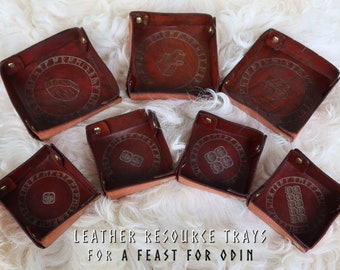 Leather Resource Tray Set for A Feast for Odin | 7 trays