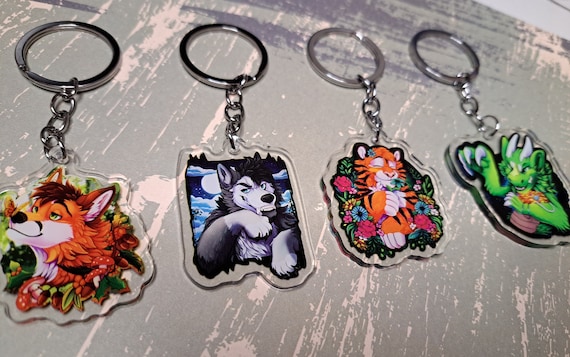 Tiger, Dragon, Wolf and Fox Keyrings