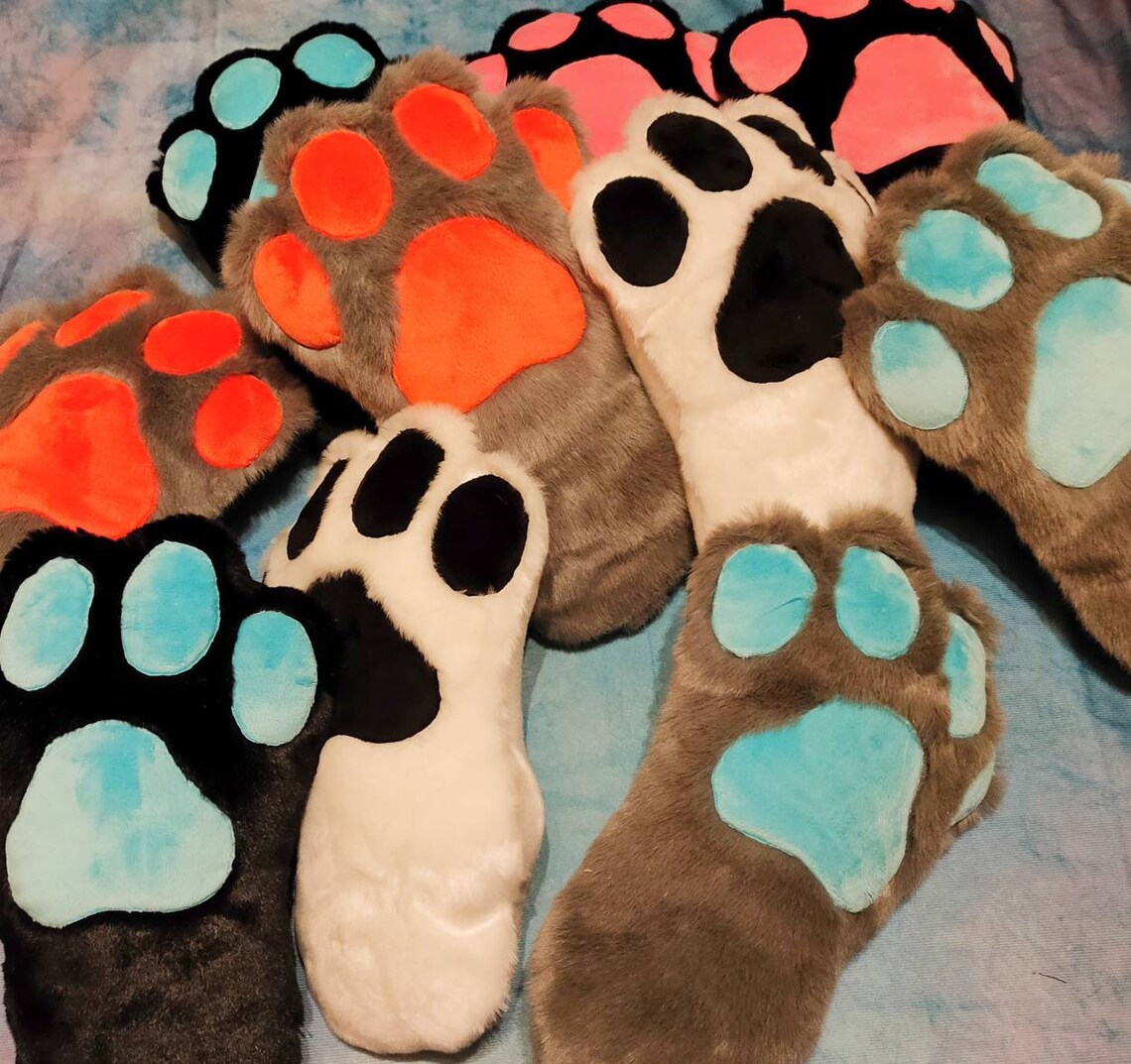 Fluffy Paw Pillow Etsy UK