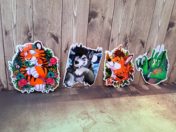 Furry Stickers - Dragons, Wolves, Foxes and Tigers