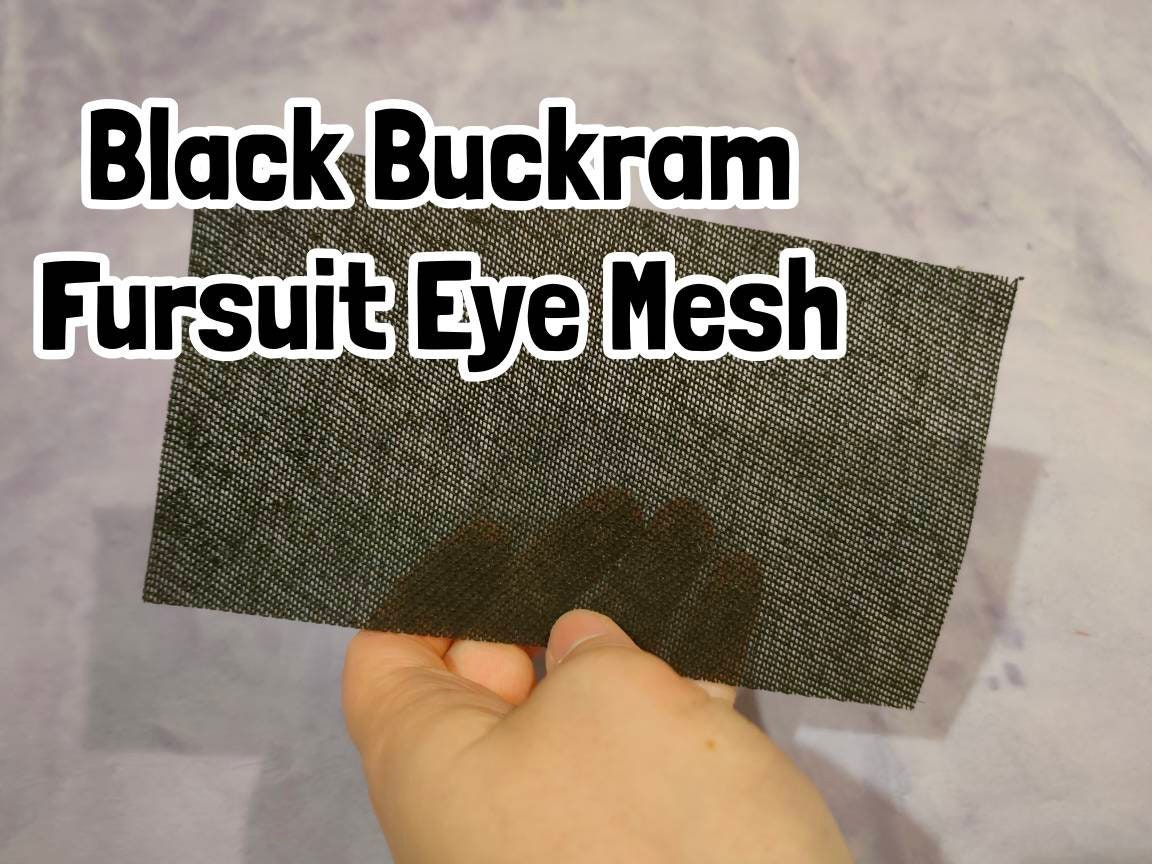 Black Buckram Mesh Paintable Fursuit Eye Mesh. 7x4inch 