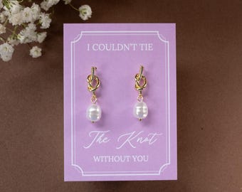 Tie the Knot Earrings | Bridesmaid Proposal Gift | Bridal Party Gift | Bridesmaid Favor