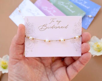 Pearl Bead Bracelet, Wedding Bridesmaids' gifts, Bridesmaid Gift, Bridesmaid box filler