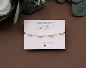 Pearl Bead Bracelet | Bridesmaid gift | Gold Silver tone Bracelet | Bridesmaid box filler