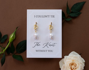 Pearl Knot Earrings | Bridesmaid Proposal Gift | Be My Bridesmaid | Bridal Jewelry