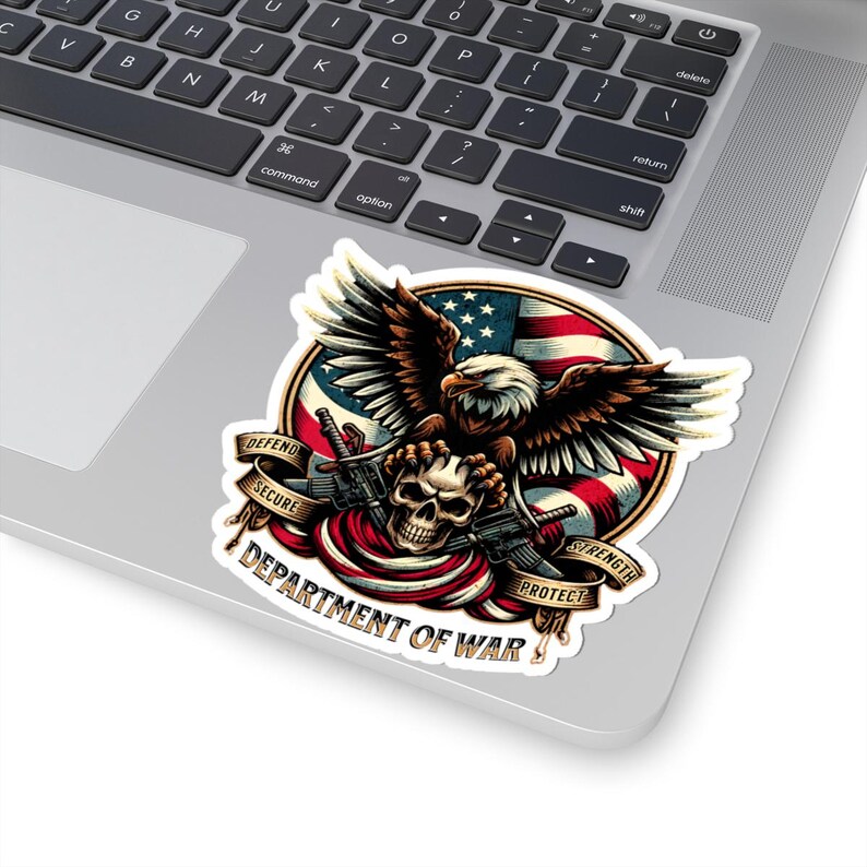 Department of War Sticker: Patriotic Eagle Skull Sticker American Flag ...