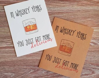 Whiskey Lovers Printed or Printable Masculine Birthday Poster Whiskey Birthday Sign Whiskey Years