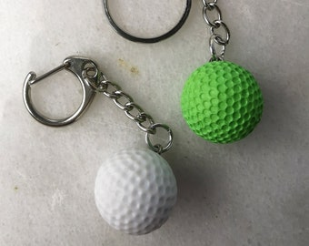 Golf mini ball keychain, funny gift for him her men women, unique golfer keyring, dad key holder, golf lover surprise gift, golf ball charm