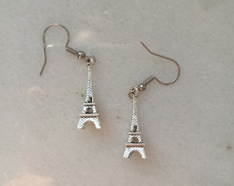 Boucles d’oreilles Paris Tour Eiffel en argent, bijoux de style Français, cadeau pour l’amoureux de La France mi amor, boucles d’oreilles rétro au look vintage | 925 Argent sterling