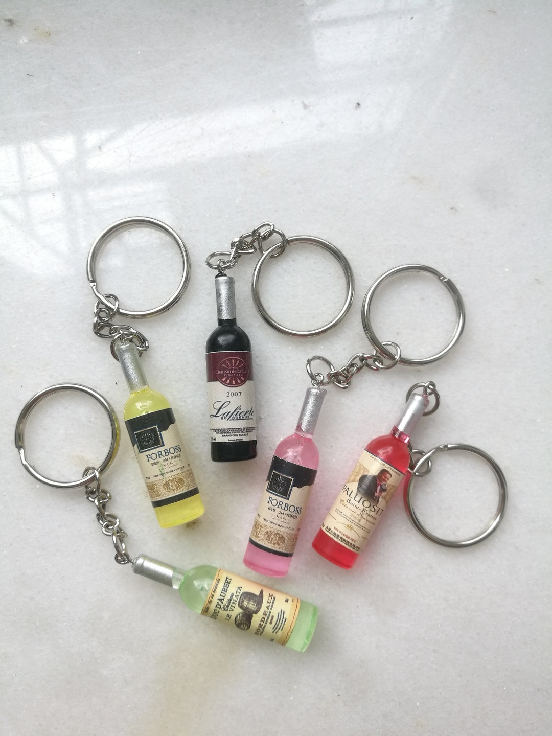 Wine Mini Bottle Keychain Wine Cork Keyring Cute Hen Party Etsy UK