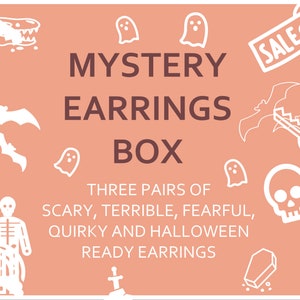 Mysterieuze oorbellenbox met Halloween-thema, griezelige en gekke horrorfeestset, cosplay-accessoires, cadeaubedeltjes met korting tot wel 40%