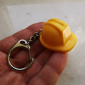 Tiny hard hat keychain, mini construction hard hat, miniatrue helmet keychain, safety work keyring, foreman builder manger gift charm image 5