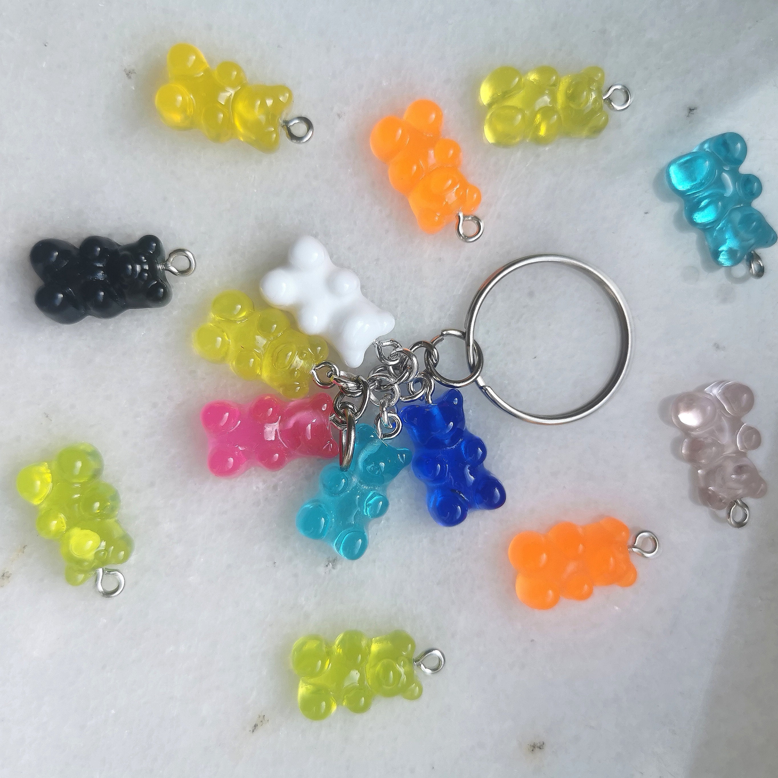 Kidcore Keychains Gummy Bear Keychain, Candy Car Bag Keyring, Kid Fun Small Teddy Bear ...