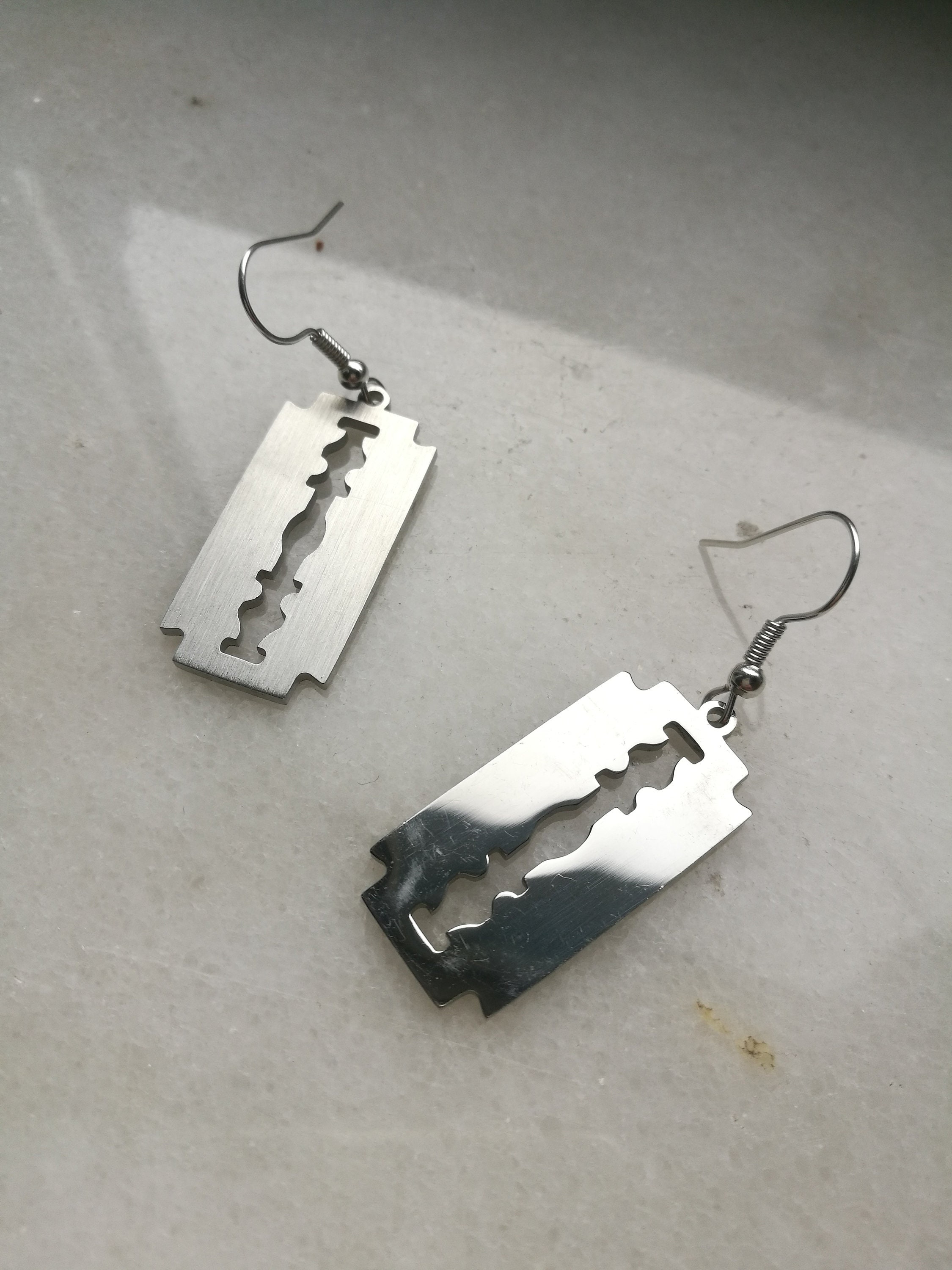 Razor Blade Emo Earrings, Punk Goth Alt Earrings, Grunge Alternative ...