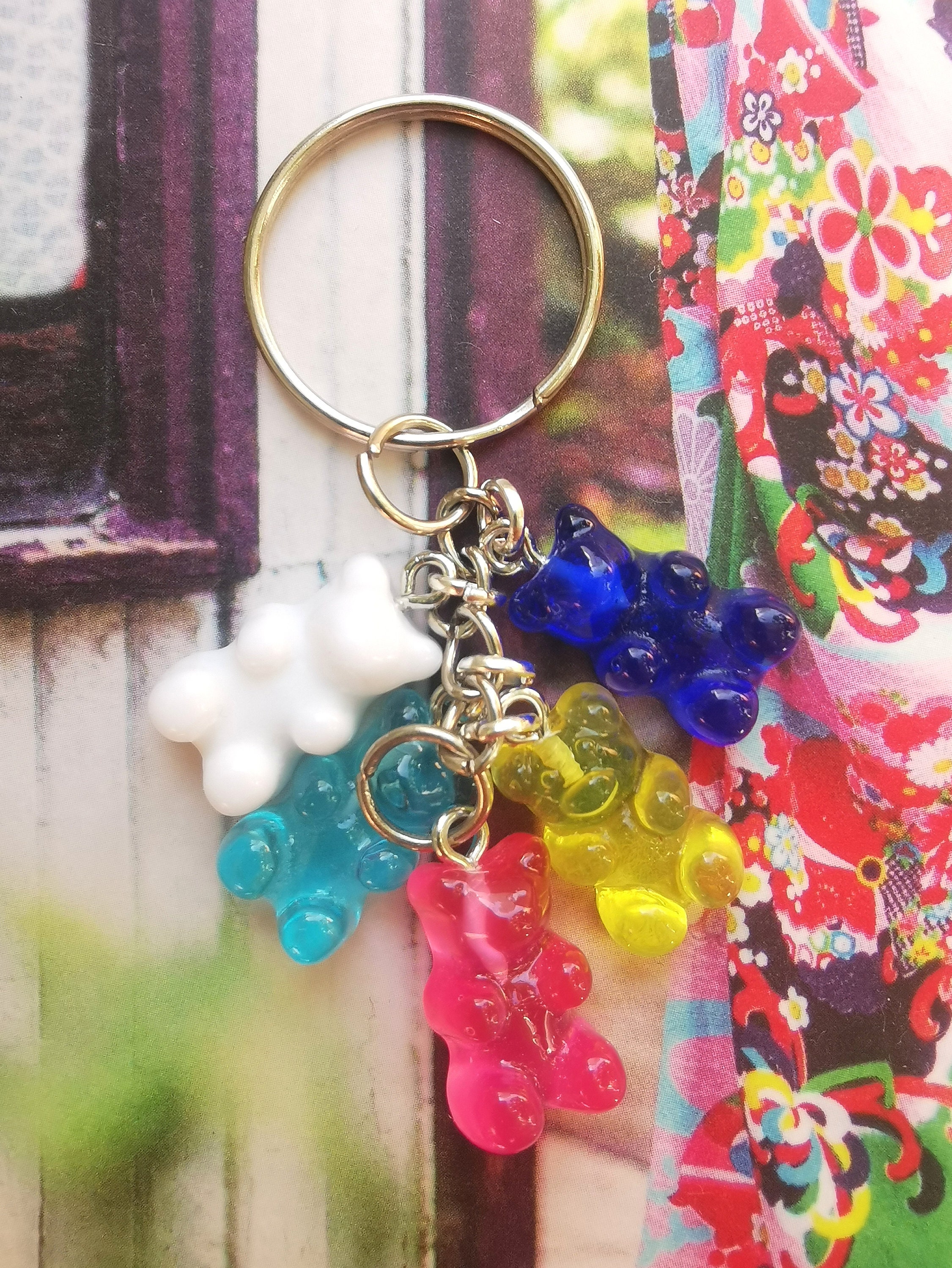 Kidcore Keychains Gummy Bear Keychain, Candy Car Bag Keyring, Kid Fun Small Teddy Bear ...