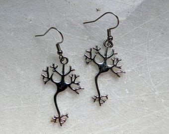 Neuron brain earrings, therapist psychologist gift, funny psychology student grad gift, brain cell jewelry, mental health shrink charm
