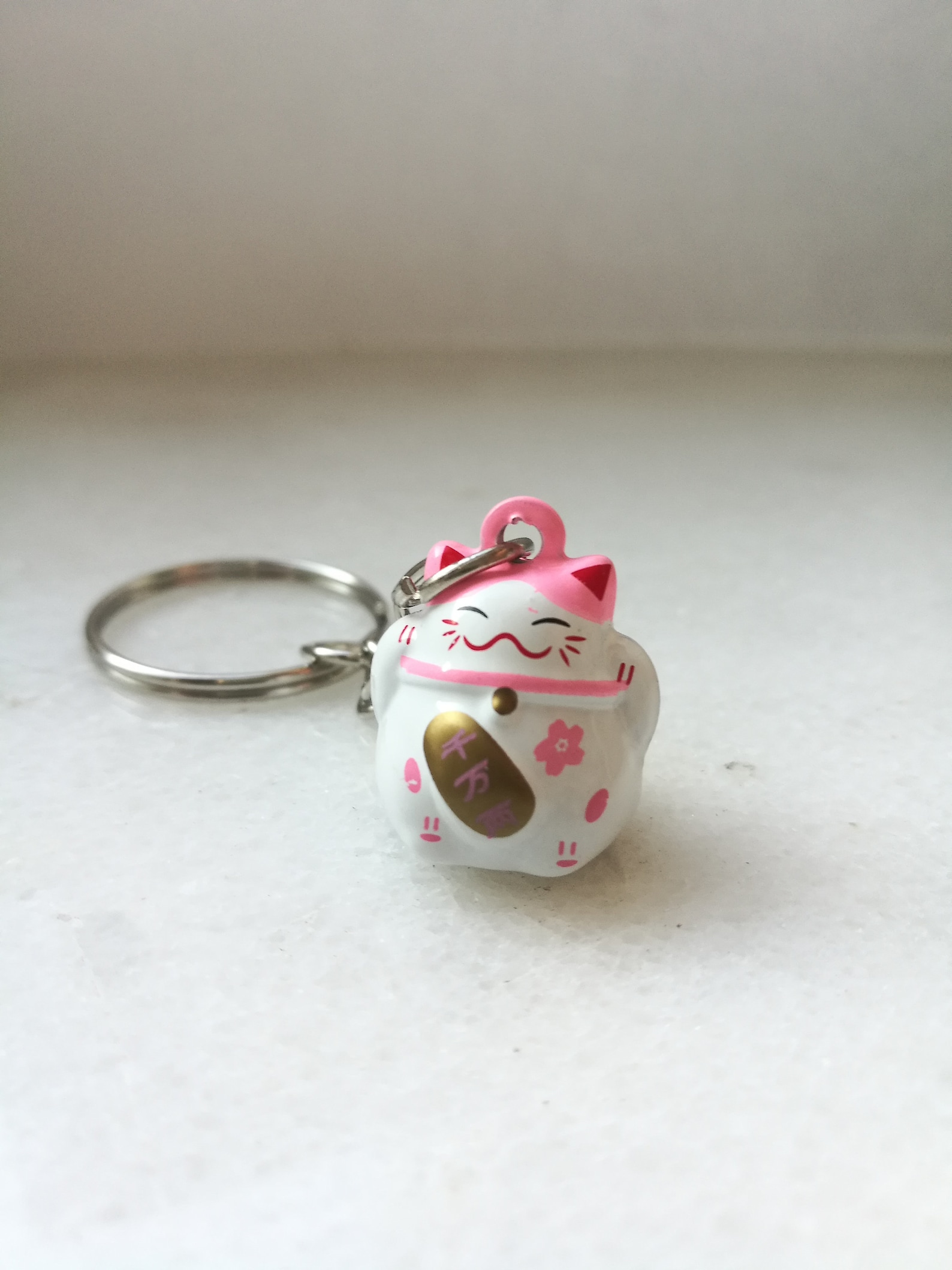 Japanese lucky cat keychain netsuke bell charm amulet for Etsy