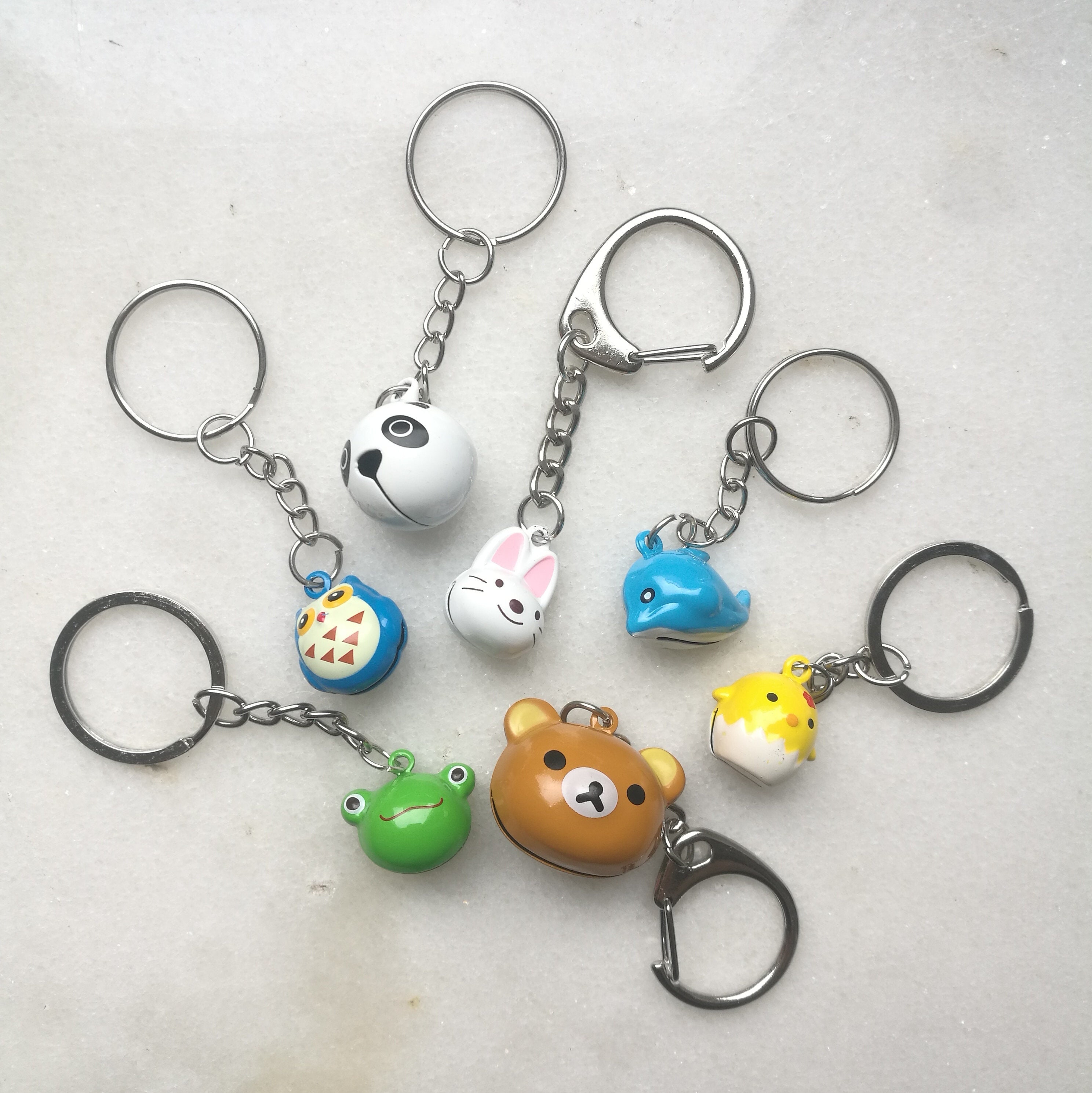 Anime Japanese Keychain, Kawaii Animal Rabbit Panda Frog Teddy